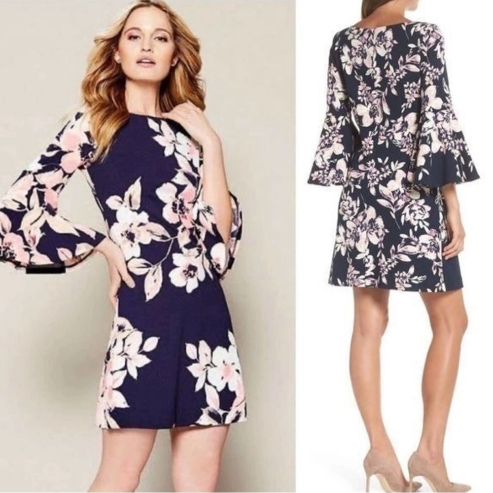 Eliza J floral bell sleeves dress